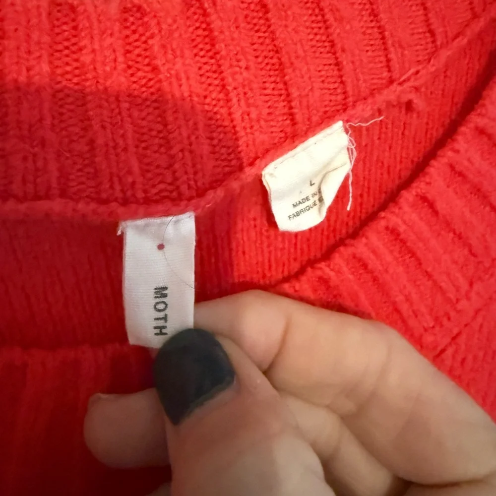 Anthropologie Moth Vibrant Red Crew Neck Sweater - Picture 3 of 3